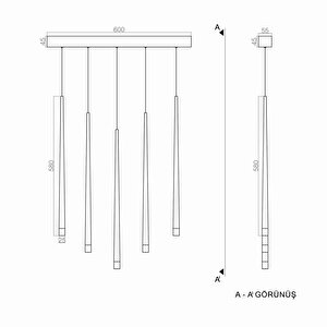 Voxlamp Conical Sarkıt Led Avize 5*52cm 10 Watt