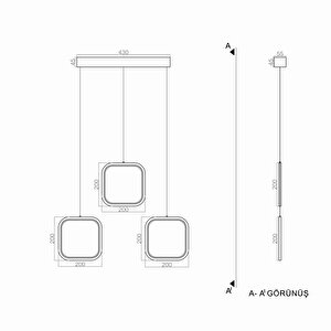 Voxlamp Symbol Sarkıt Led Avize 3x(20*20cm)