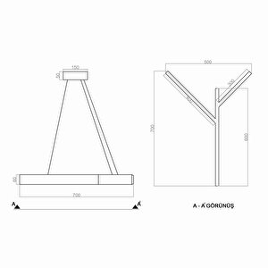 Voxlamp Phact Sarkıt Lamba Ø70cm 23 Watt