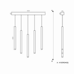 Voxlamp Düz Rozanslı Tubo Sarkıt Led Avize 5*ø25mm 10 Watt