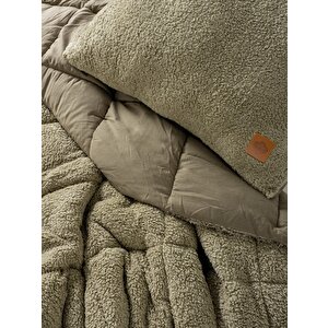 Çift Kişilik Peluş Yorgan Seti Taş 195x215 Cm