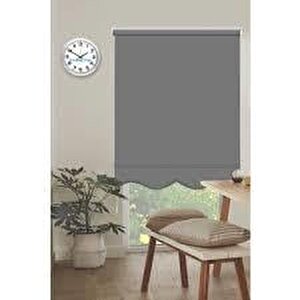 Antrasit Mat Etek Dilimli Stor Perde 190x200 cm