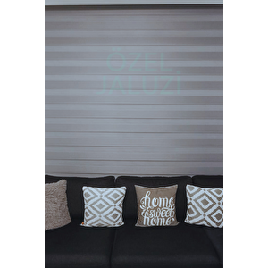Antrasit Etek Dilimli Mikro Pliseli Stor Zebra Perde 160x220 cm