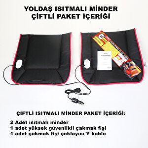Yoldaş Isıtmalı Oto Koltuk Minderi Çi̇ftli̇ Si̇yah