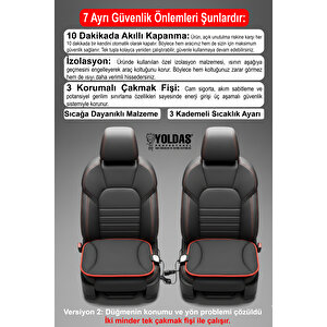 Yoldaş Jel Isıtmalı Oto Koltuk Minderi ÇİFTLİ Si̇yah
