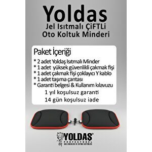 Yoldaş Jel Isıtmalı Oto Koltuk Minderi ÇİFTLİ Si̇yah