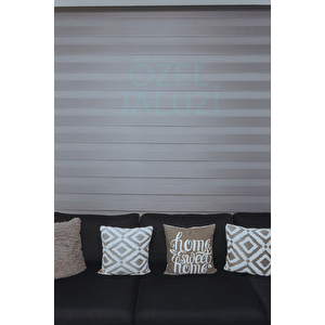 Antrasit Etek Dilimli Mikro Pliseli Stor Zebra Perde 180x220 cm