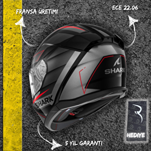 D-skwal 3 Sizler Kırmızı Kapalı Kask XL