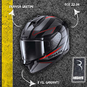 D-skwal 3 Sizler Kırmızı Kapalı Kask XL