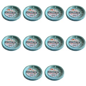 Kullan At Renkli Turkuaz Parti Davet Plastik Tabak - 17 Cm. - 25 Adetlik 5 Paket