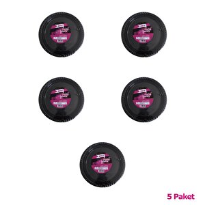 Roll-up Kullan At Renkli Siyah Parti Davet Plastik Tabak - 22 Cm. - 25 Adetlik 5 Paket
