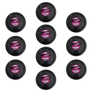Roll-up Kullan At Renkli Siyah Parti Davet Plastik Tabak - 22 Cm. - 25 Adetlik 10 Paket