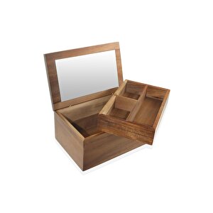 Natura Akasya Aynalı Makyaj Kutusu 23x15x10 Cm