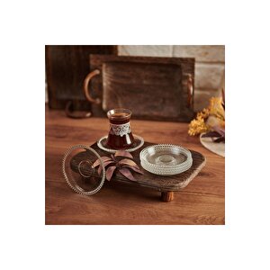 Girona Çay Tabak - 6 Lı Boncuklu Çay Tabağı
