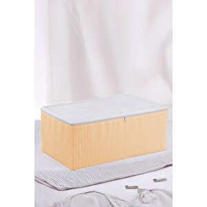 Turuncu Çizgili Medium Baza Çekyat Altı 3 Adet Hurç 50x30x20 Cm