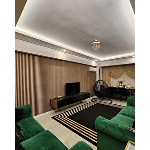 16 M² 1.sınıf Kalite Silinebilir Lambri Panel Ahşap Duvar Çıtası Desenli Premium Duvar Kağıdı 3406