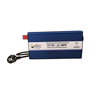Tam Si̇nüs Ups (akü Şarjli) 12v-220v 500 W Watt Inverter İnvertör