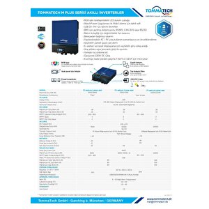 Tommatech Mplus 3.6 Kva 3.6kw 24 Volt Mppt 1 Faz Akıllı İnverter İnvertör