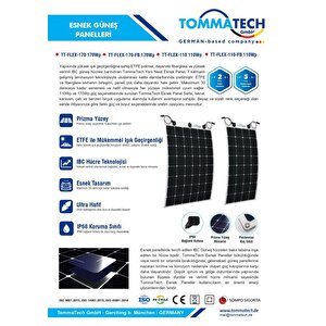 Tommatech 170 Watt Esnek Güneş Paneli Flexi̇ble