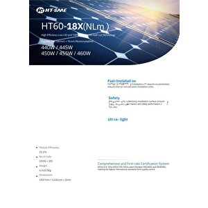 Teknovasyon Arge 450w Esnek Güneş Paneli̇ Solar Panel Mari̇n Ti̇pi̇ Ht72-166m (l)