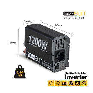 Mexxsun Modifiye Sinüs 12v 1200w