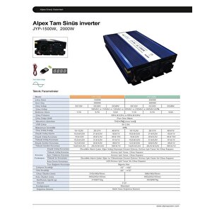 Alpex 2000 Watt 24 Volt İnverter Tam Sinüs İnvertör