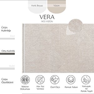 Vera 1455 Vizon Yumuşak Dokulu Halı Kilim Salon Koridor Kesme Yolluk Dokuma Makine Halısı 200x290 cm