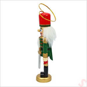 Kurşun Asker, Ahşap Fındıkkıran 13cm - Kılıçlı Yeşil