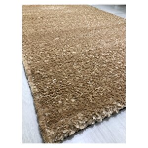 Gizem 125x180 El Örgüsü Düz Renk Açık Kahve Halı !