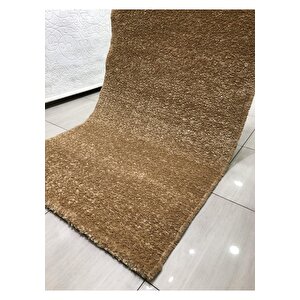 Gizem 125x180 El Örgüsü Düz Renk Açık Kahve Halı !