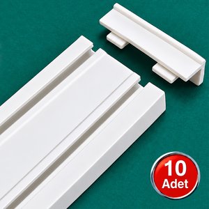 2'li Korniş Kapağı Geçmeli Ray Perde Son Kilidi - 10'lu Paket