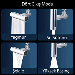 Quviem 4 Fonksiyonlu Döner Batarya Musluk Perlatörü Qu-17592441937729