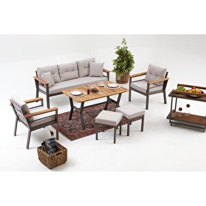 Atlantik Bahçe Oturma Grubu (3+1+1+masa) Cappuci̇no