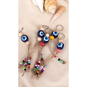 Nazar Boncuk Anahtarlık 10 Adet Kötü Göz Kovucu Hand Made Nazarlı Araba Süsü