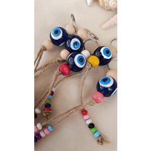 Nazar Boncuk Anahtarlık 10 Adet Kötü Göz Kovucu Hand Made Nazarlı Araba Süsü