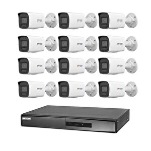 Hikvision 12 Kameralı 4 Mp Colorvu İp Güvenlik Kamera Seti Ds-2cd1047g2h-liuf (dahili Mikrofonlu)