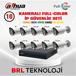 10 Kameralı Full Color İp Güvenlik Kamera Seti