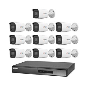 Hikvision 10 Kameralı 4 Mp Colorvu İp Güvenlik Kamera Seti Ds-2cd1047g2h-liuf (dahili Mikrofonlu)