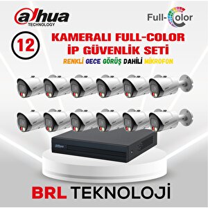 12 Kameralı Full Color İp Güvenlik Kamera Seti