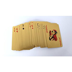 İskambil Kağıdı Sterlin Baskılı Altın Renk Plastik Parlak Su Geçirmez Poker Oyun Kartı