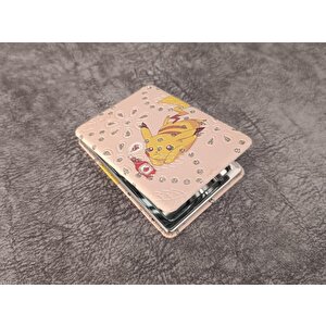 Cep Ayna Pokemeon Pikachua Makyaj Çanta Seyahat Taşınabilir Ayna Kozmetik Büyüteç Kompakt