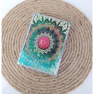 Ayna Cep Çanta Seyehat Aynası Sulu Pullu Makyaj Kozmetik Büyüteç Kompakt