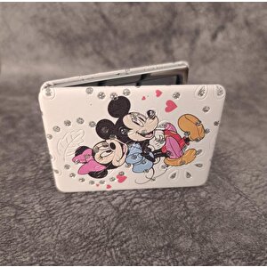 Cep Ayna Makyaj Çanta Seyehat Taşınabilir Mickey Minnie Mouse Ayna Kozmetik Büyüteç Kompakt