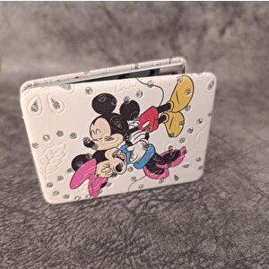 Cep Ayna Makyaj Çanta Seyehat Taşınabilir Mickey Minnie Mouse Ayna Kozmetik Büyüteç Kompakt