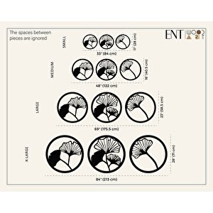 Ent Wood Art Ahşap Duvar Tablosu, 3 Parça Ahşap Modern Duvar Dekoru, Yaprak Desen Duvar Paneli, Ceviz