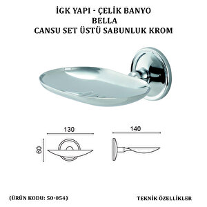 İgk Yapi - Çeli̇k Banyo Bella Cansu Montajli Sabunluk  Krom(50-054)