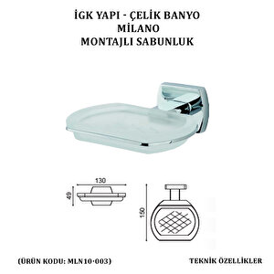 İgk Yapi - Çeli̇k Banyo Mi̇lano Montajli Sabunluk (mln10-003)