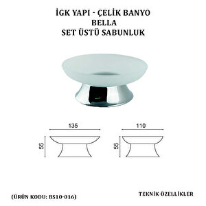 İgk Yapi - Çeli̇k Banyo Bella Set Üstü Sabunluk (bs10-016)