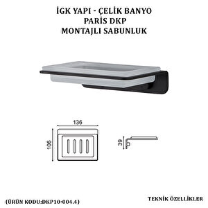 İgk Yapi - Çeli̇k Banyo Pari̇s Montajli Sabunluk (dkp10-004.4)