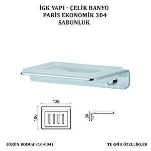 İgk Yapi - Çeli̇k Banyo Pari̇s Montajli Sabunluk (ps10-004)